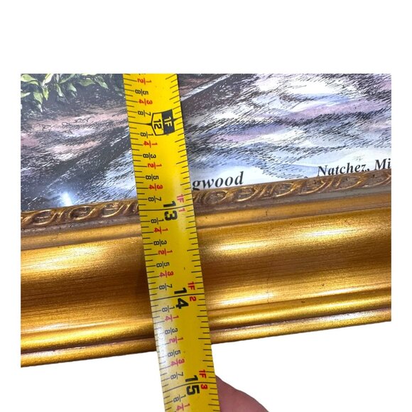 Gold Frame Longwood Mansion Art Print Southern Architectural Masterpiece Signed - Picture 7 of 14